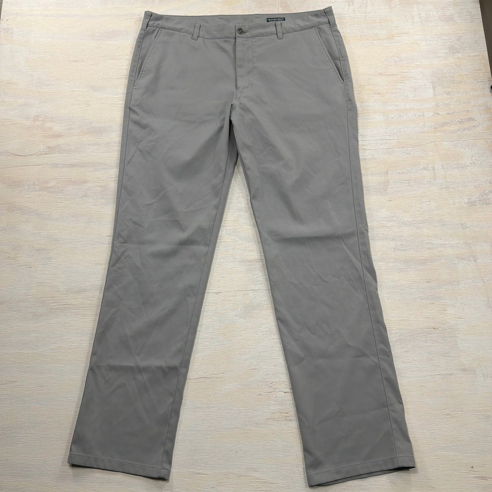 Mizzen + Main Pants Baron Chino 36x32 Athletic Fit Performance Gray Mens
